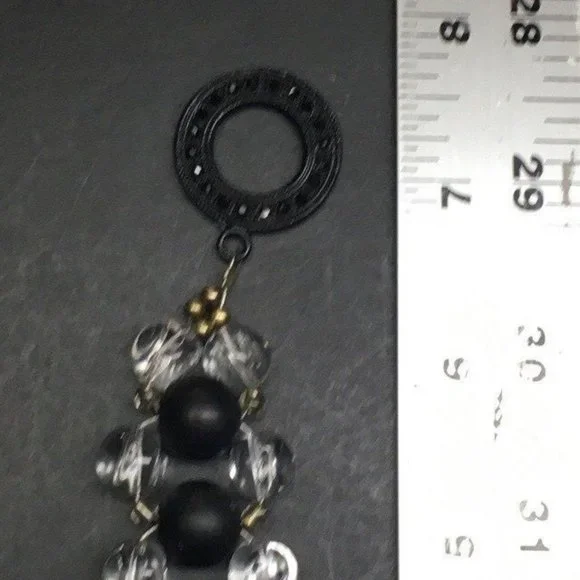 Black Toggle Closure Bracelet As Is Clear Gold Seed Bead Retro BoHo - Picture 8 of 8